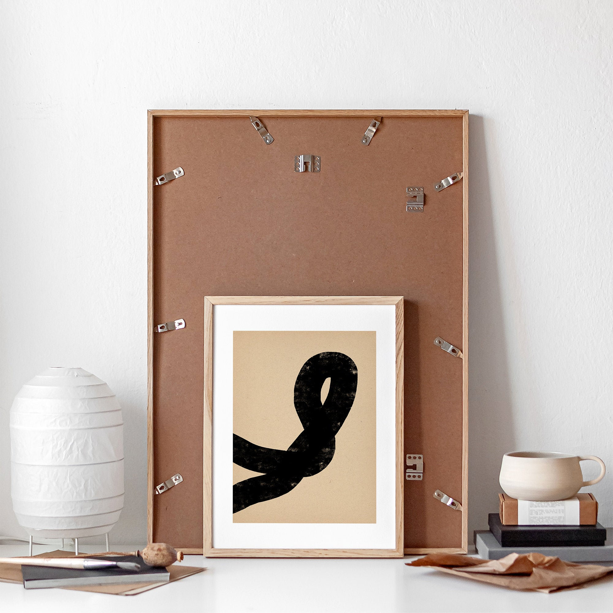 Abstract Line Printable Drawing Kraft Paper Art Print Modern Etsy