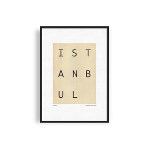 ISTANBUL Printable Poster, Minimalist City Poster, Modern Travel Poster, Turkey Typography City Art, Travel Gift, Minimalist Wall Decor