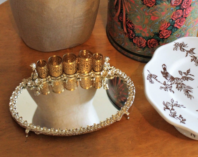 Vintage Brass Dresser Mirror Lipstick Holder With Cherubs and Etsy