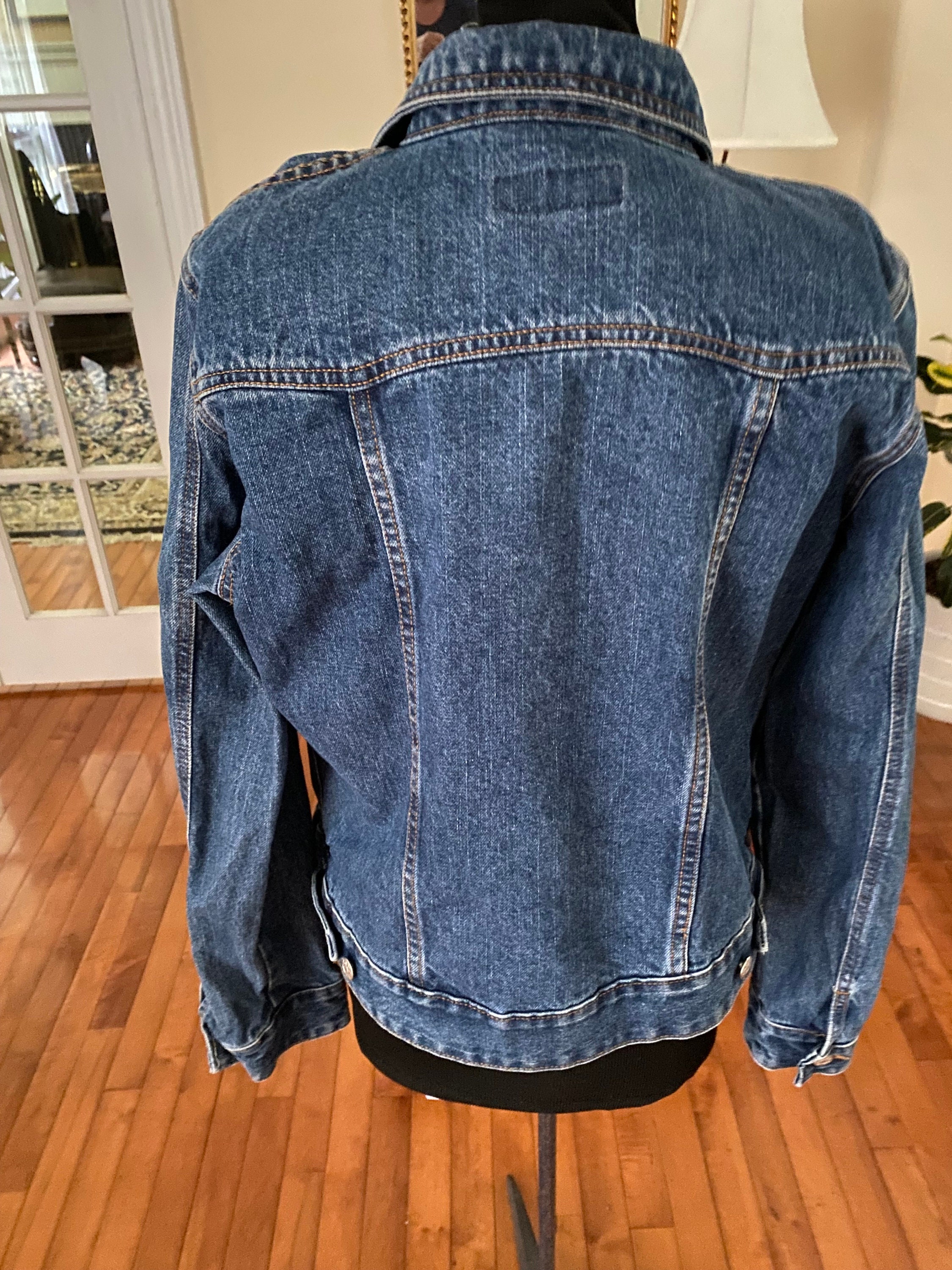 Vintage Denim Zena Bomber Style Jacket 100% Cotton Size Misses - Etsy
