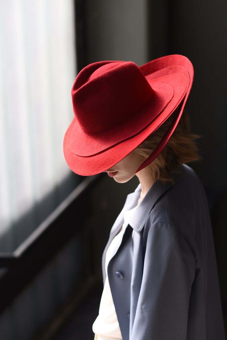 red felt hat