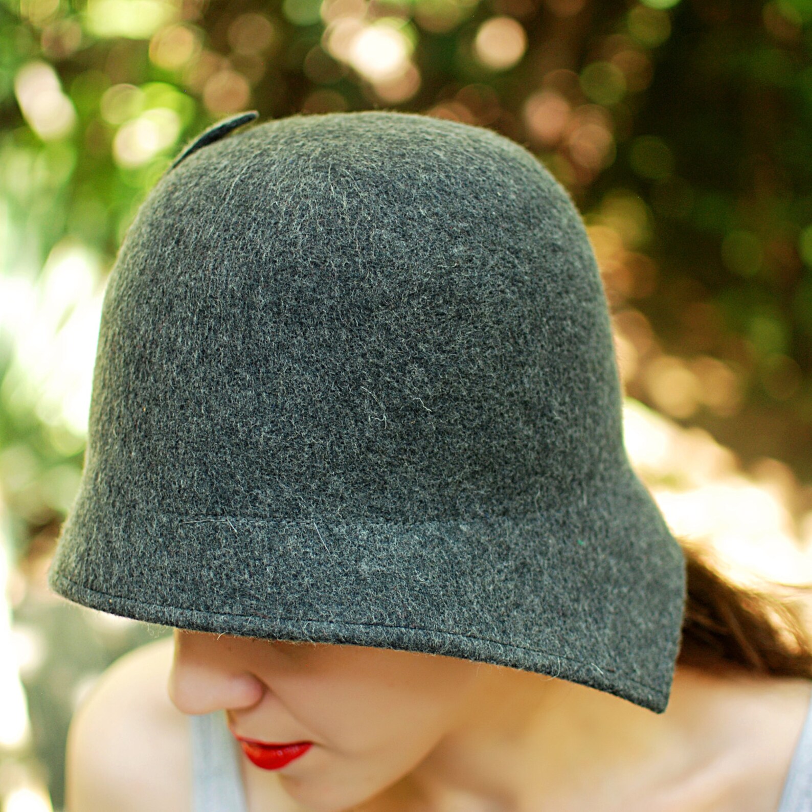 Women hat / Grey felt cloche hat vintage style handmade hat / Etsy