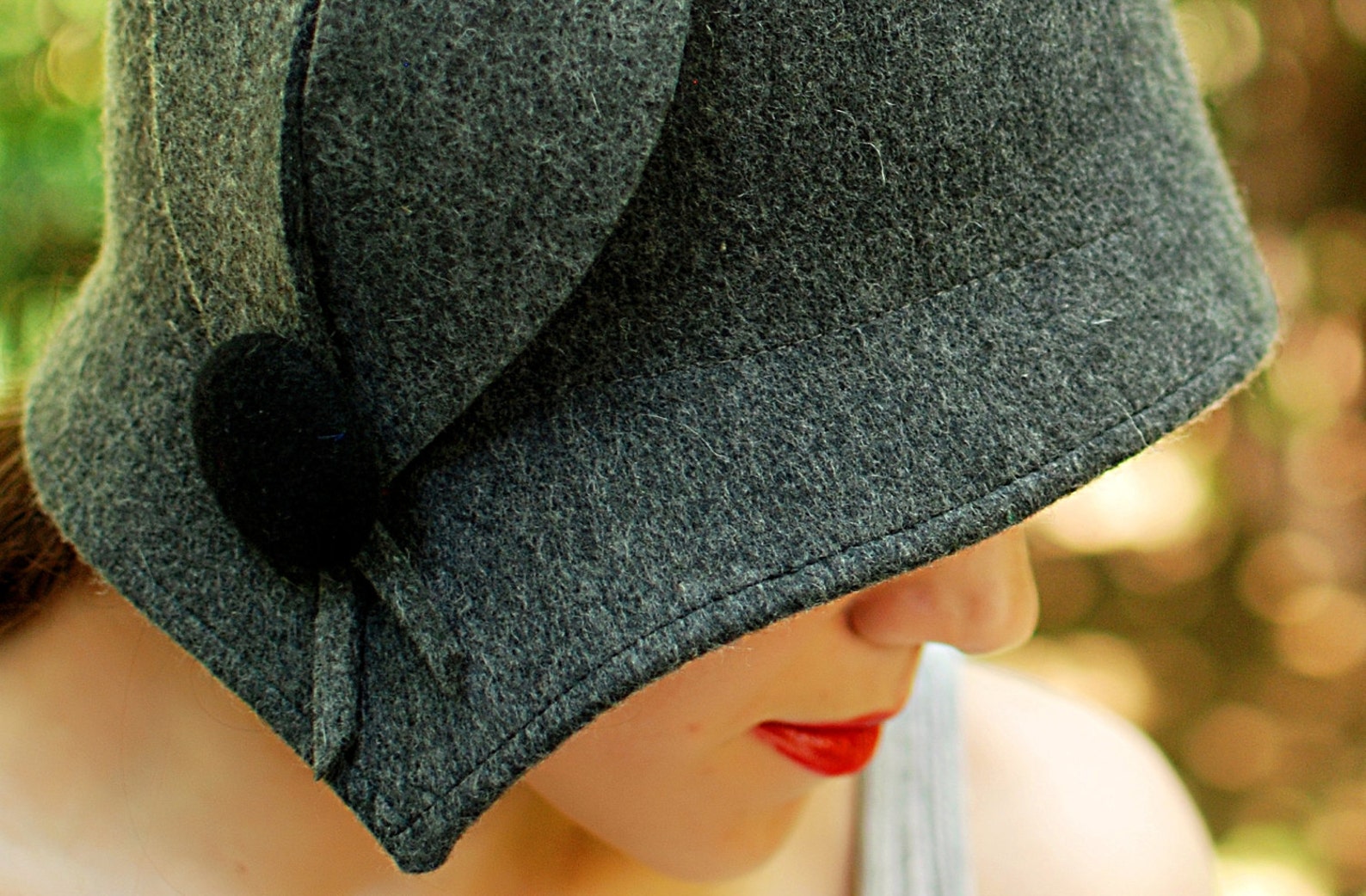 Women hat / Grey felt cloche hat vintage style handmade hat / Etsy