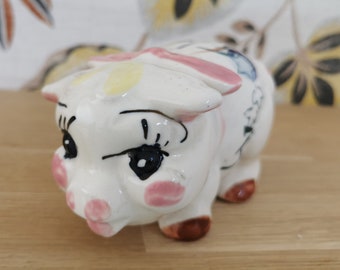 Small Vintage Piggy Bank, Moneybox for Kids, Pig Money Box, Retro Coin Bank, Pig Gifts, Vintage Home Decor, Kitsch Decor, Kitschy Piglet