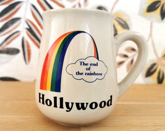 Vintage Hollywood Rainbow Mug, Retro Souvenir Mug, End Of The Rainbow, Collectable Mug, Hollywood Coffee Cup, Vintage Kitchenware, Drinkware