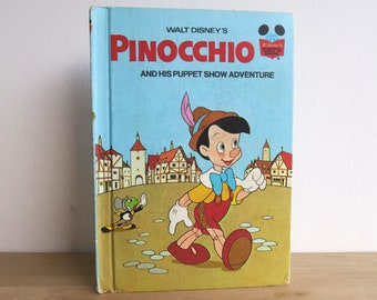 Vintage Disney Book, Pinocchio Book, Disney Pinocchio Puppet Show, Walt Disney, Vintage Children's Book, Disney's Wonderful World of Reading