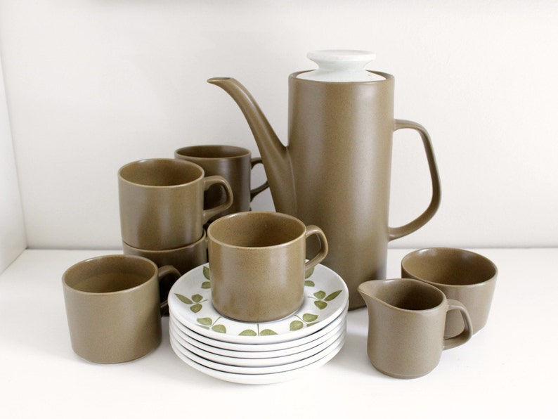 Vintage Coffee Set, Green Coffee Set, J&G Meakin Maidstone, Tulip Time