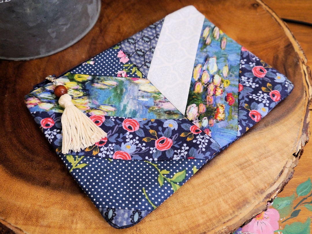 Patchwork, Chevron, Sac cosmétique, Pochette zippée, Sac de voyage