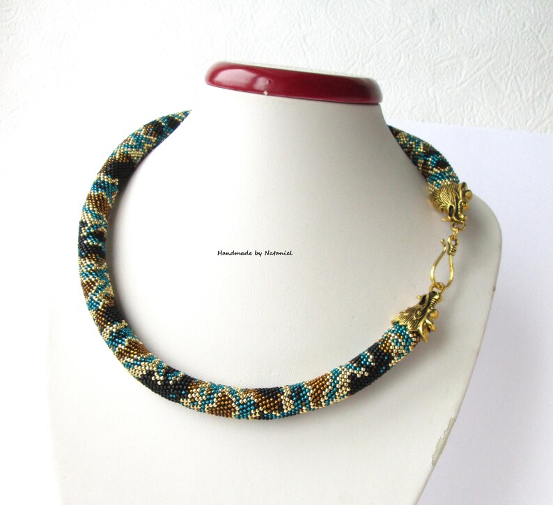 Collier Achatsteine mehrfarbig poliert, Modeschmuck Halskette Damenkette 