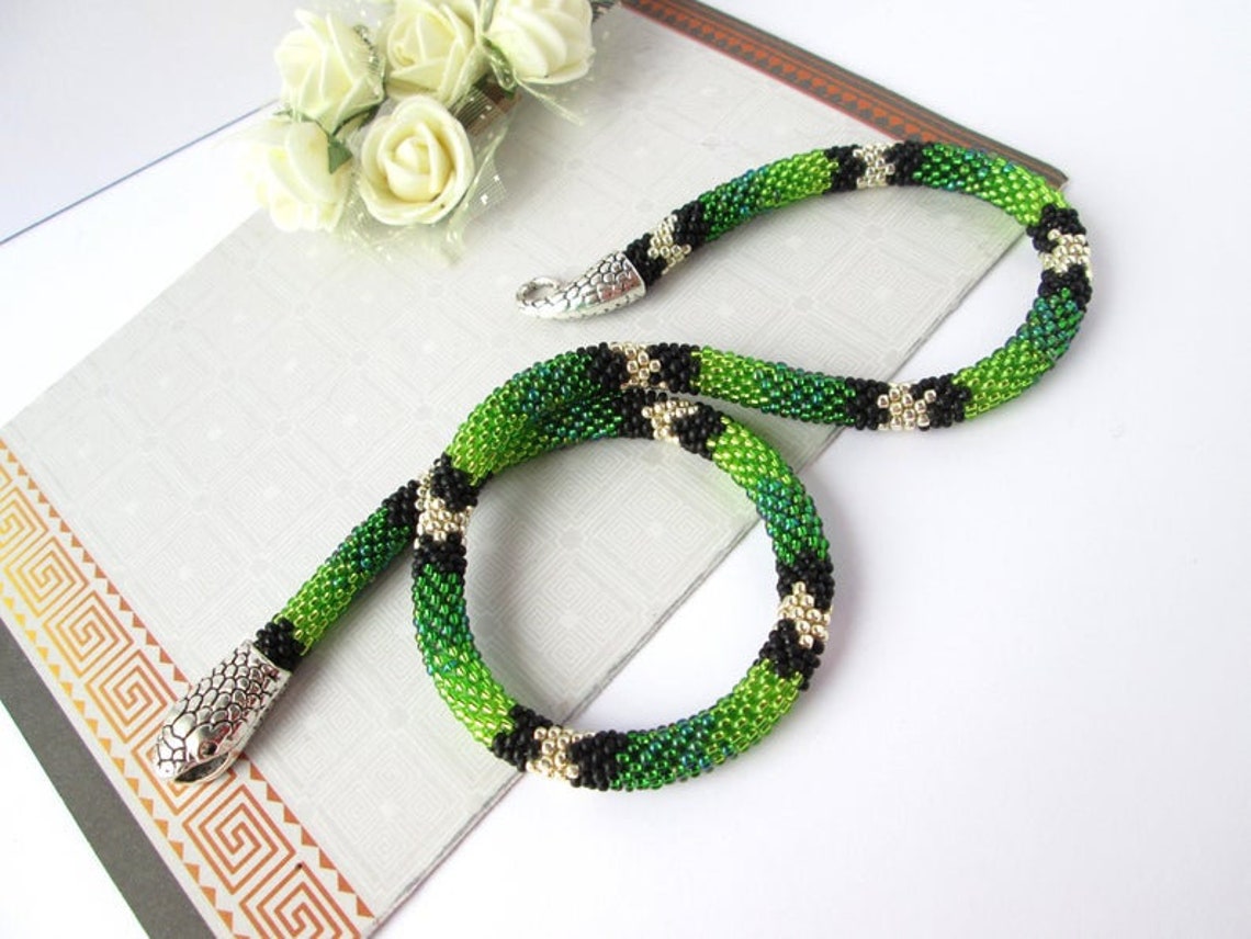 PDF pattern Snake bracelet beads rope pattern Bead Crochet Etsy España