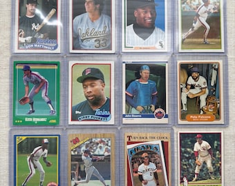Vintage 1970s 1980s 1990s Baseball Trading Card Set of 12