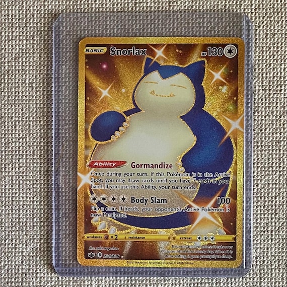 Pokemon TCG Snorlax 224/198 2021 Chilling Reign Gold Holo - Etsy
