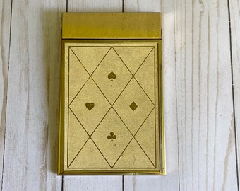 Vintage Park Sherman Desk Top Brass Memo Note Paper Pad Holder Mid