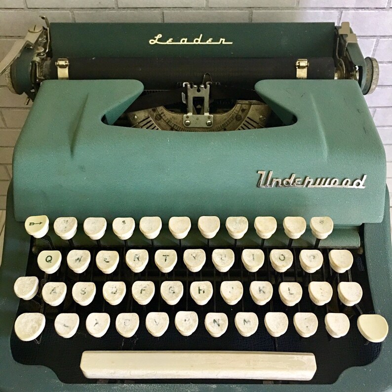 Vintage 1956 Underwood Leader Portable Typewriter with Etsy