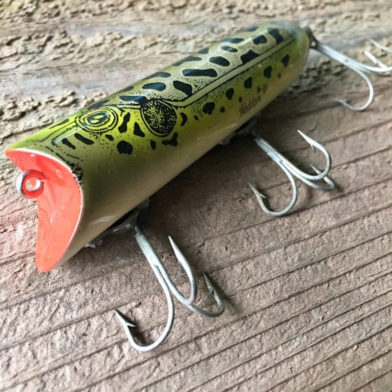 Vintage Heddon Lucky 13 Natural Leopard Frog Fishing Lure -  Canada