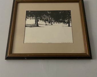 Vintage Linda Thompson Hughes 1974 Etching  Framed Numbered Signed 185/400