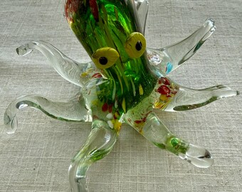 Vintage Murano Glassware Octopus Figurine Blown Glass
