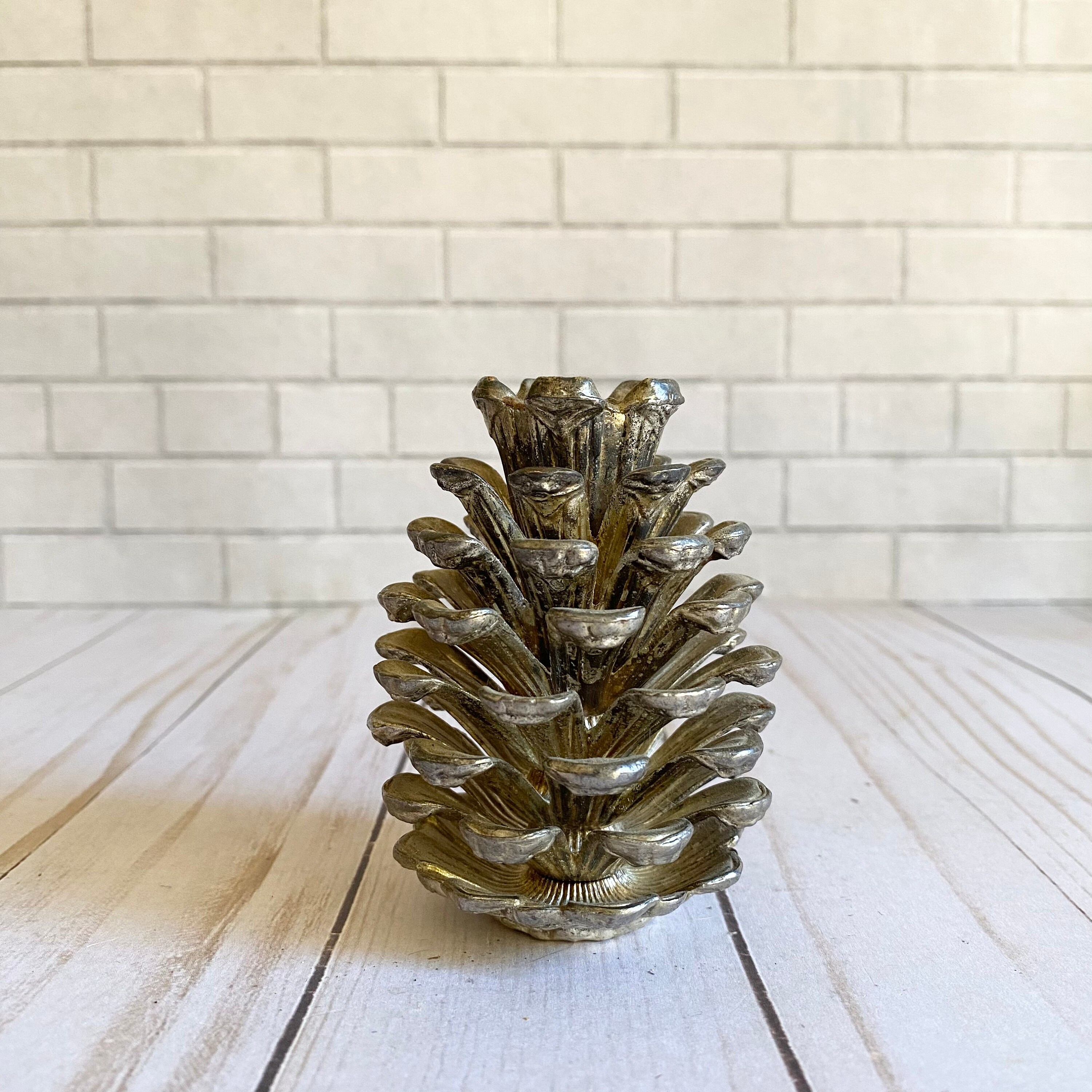 Vintage Godinger Silver Pinecone Candle Holder - Etsy