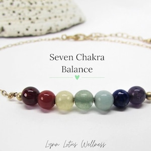 Seven Chakra Bracelet for Women- Real Stones Pendant- Energy Alignment & Balance- Healing Crystals- Meditation Yoga Jewelry- Spiritual Gift