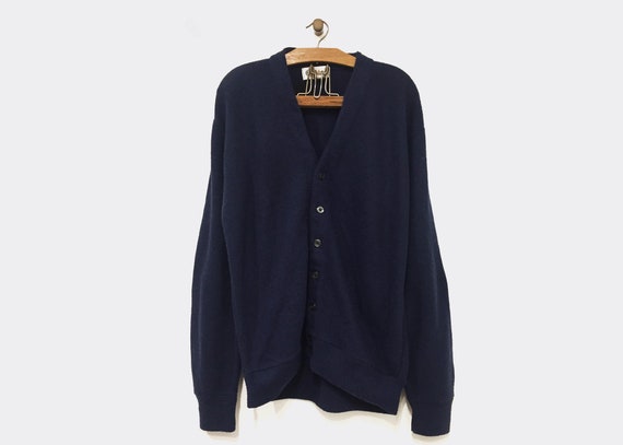 Vintage Navy Cardigan V Neck Slouchy Oversized