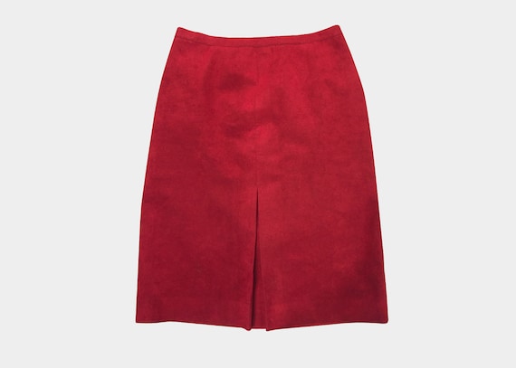 Vintage Red Suede High Waisted Skirt M