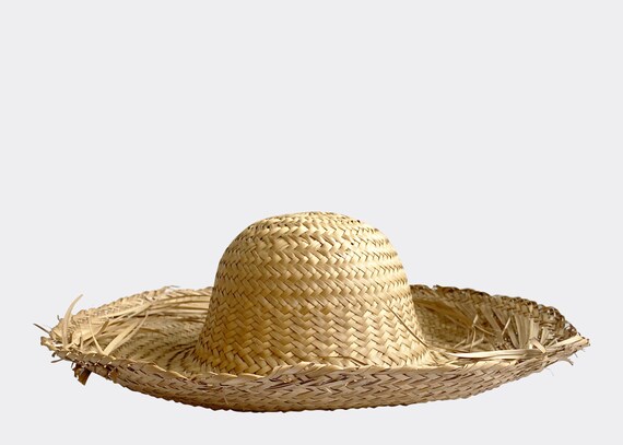 Straw Frayed Dome Sun Hat - image 1