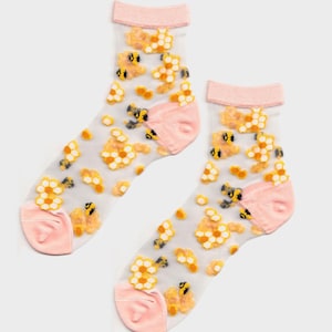 Honey Bee Sheer Socks