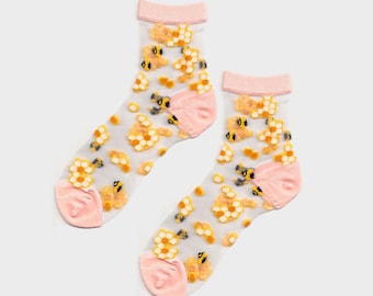 Honey Bee Sheer Socks