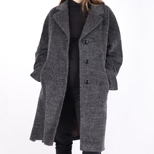 1970s Vintage Grey Wool Longcoat Greatcoat Overcoat Winter Autumn for Women