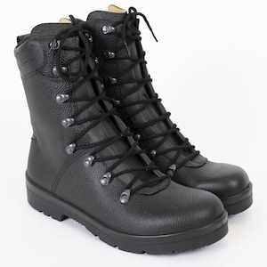 Vintage Black Leather Military Boots - US10 EU43 UK9