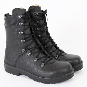 Black Leather Military Boots - US10 EU43 - Waterproof Combat Boots