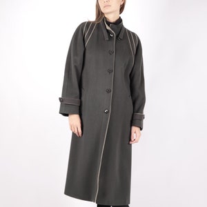 1970s Vintage Wool Loden Overcoat - Olive Green Longcoat