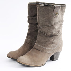 Vintage Suede Ankle Boots: Brown Leather, EU 37 / US 6.5