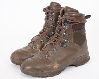 Brown Leather Haix Military Boots: Waterproof Combat Hiking Boots US9.5