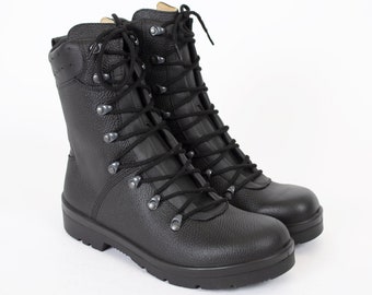 US10 Black Leather Military-Grade Army Issued Boots Infantry / Airsoft Hiking Hunting Combat Boots EU43 US10 UK9 Men 43X