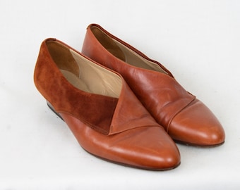 Manfield | Etsy Manfield Tan Brown Flat Faux Leather
