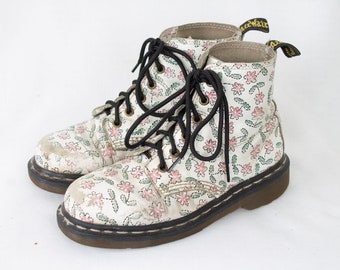 dr martens white floral boots