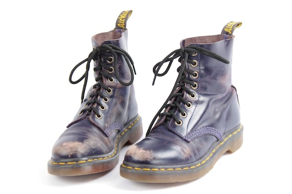 US5 Dr Martens Vintage Purple Leather Doc Martens… - image 8