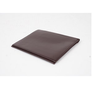 Vintage Leather Wallet Burgundy Leather Wallet Retro Genuine Womens Accessories Gift Idea Round Cut Flap Closure Bifold