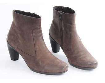 Botines vintage de piel marrón - Mujer talla EU39 / US8.5
