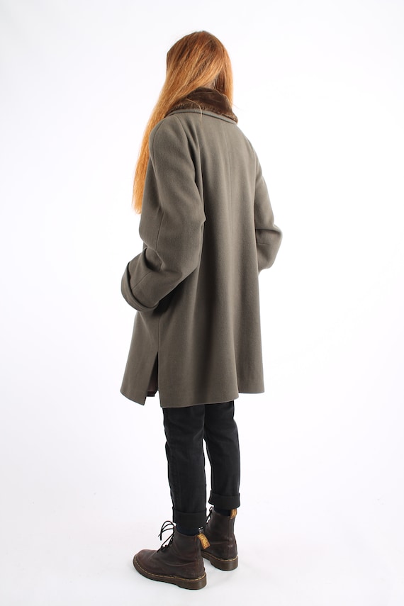 1970s Vintage Grey Wool Loden Greatcoat Overcoat … - image 9