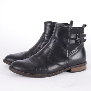 Bottines vintage US7.5 Bottines chelsea en cuir noir pour femme, taille EU39 UK5.5 US7.5