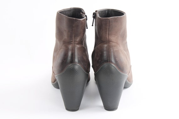 US8.5 Vintage Brown Leather Elegant Ankle Boots f… - image 5