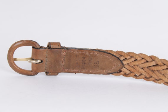 Vintage Braided Cognac Brown Leather Belt: Bohemian Style - Etsy display picture 3