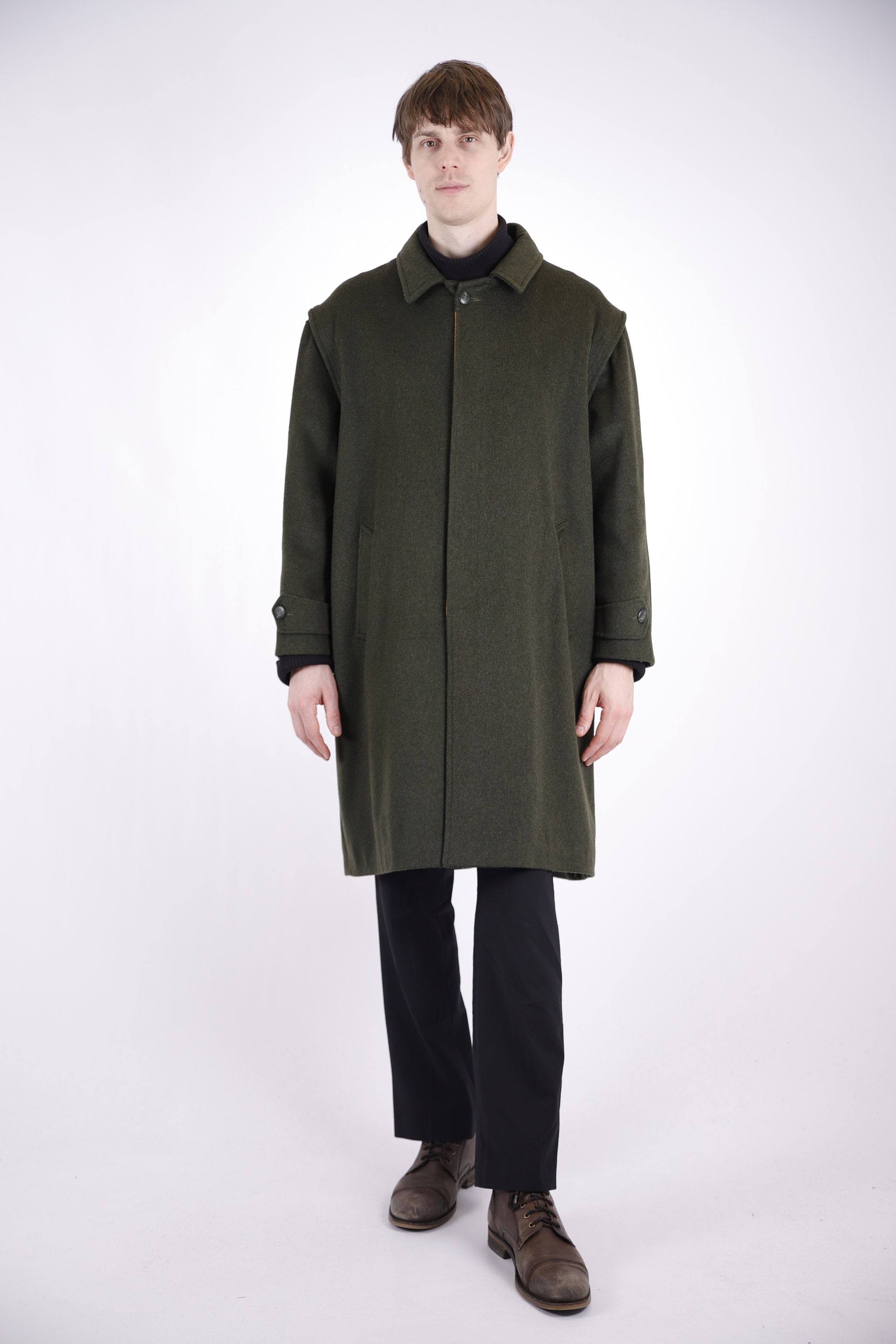 1970s Vintage Italian Green Olive Wool Loden Longcoat Greatcoat Overcoat  Autumn Winter for Men - Etsy