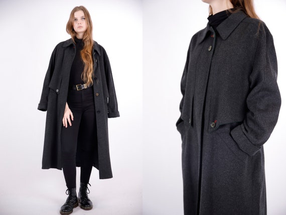 1970s Vintage Grey Wool Loden Greatcoat Overcoat … - image 1