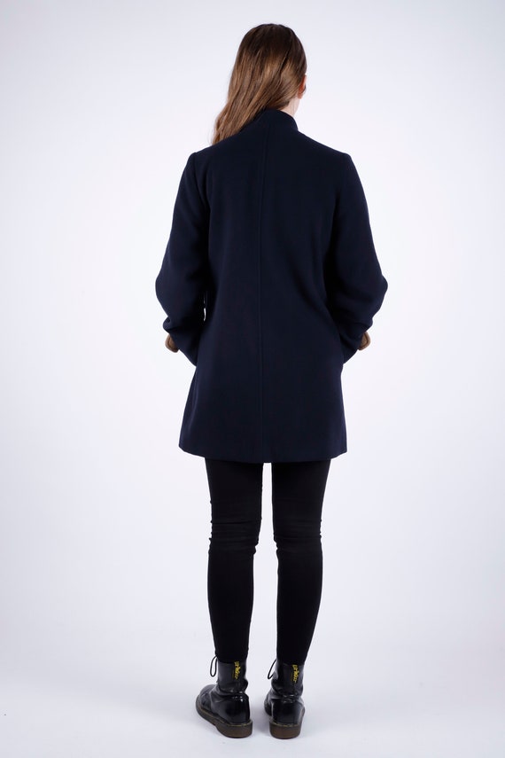 1970s Vintage Dark Blue Wool Cashmere Greatcoat O… - image 9