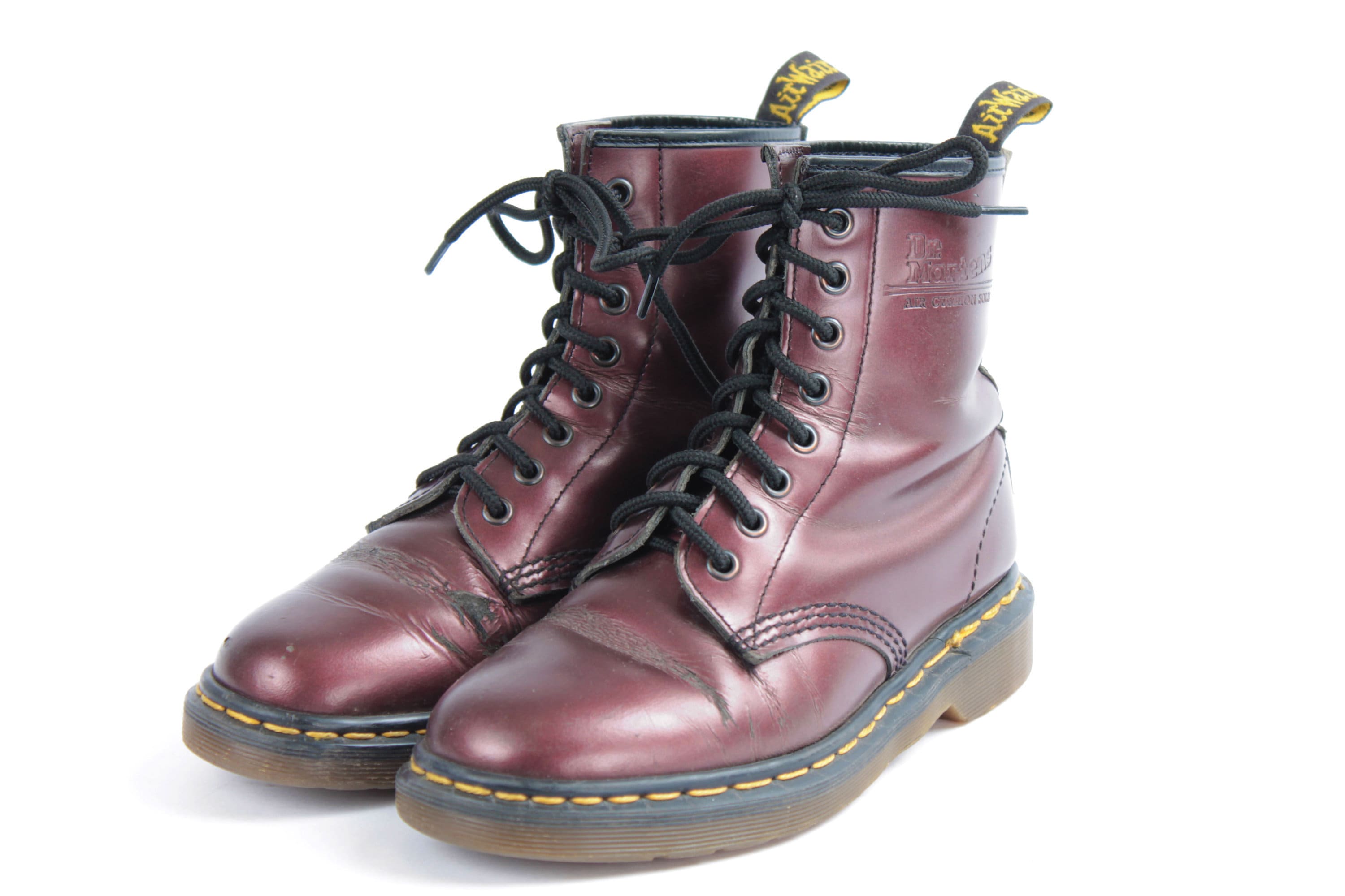 Buy US6 Vintage Dr Martens Purple Glossy Leather Doc Martens Boots