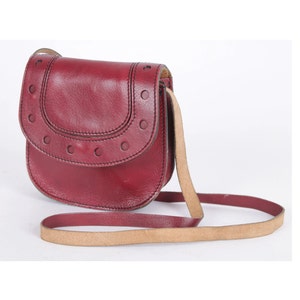 Vintage Bordeaux Echte Qualität Leder Umhängetasche Umhängetasche Umhängetasche Messenger Bag 90er Jahre