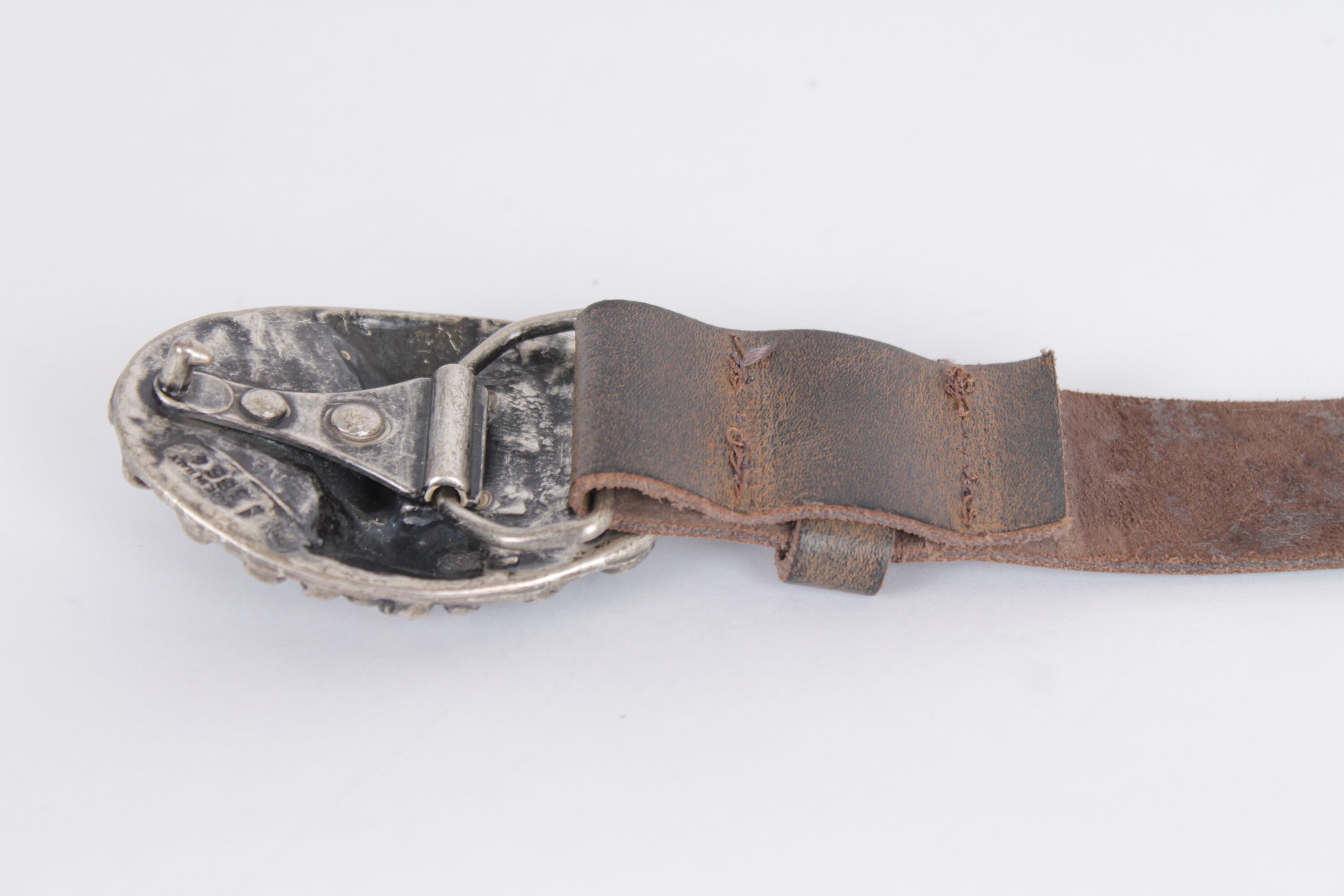 Vintage Brown Leather Belt: Bohemian Cowhide With Buckle  display picture 2